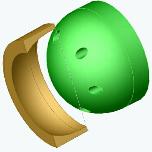 Solid modeled Ball And Socket Joint used for high tonnage press